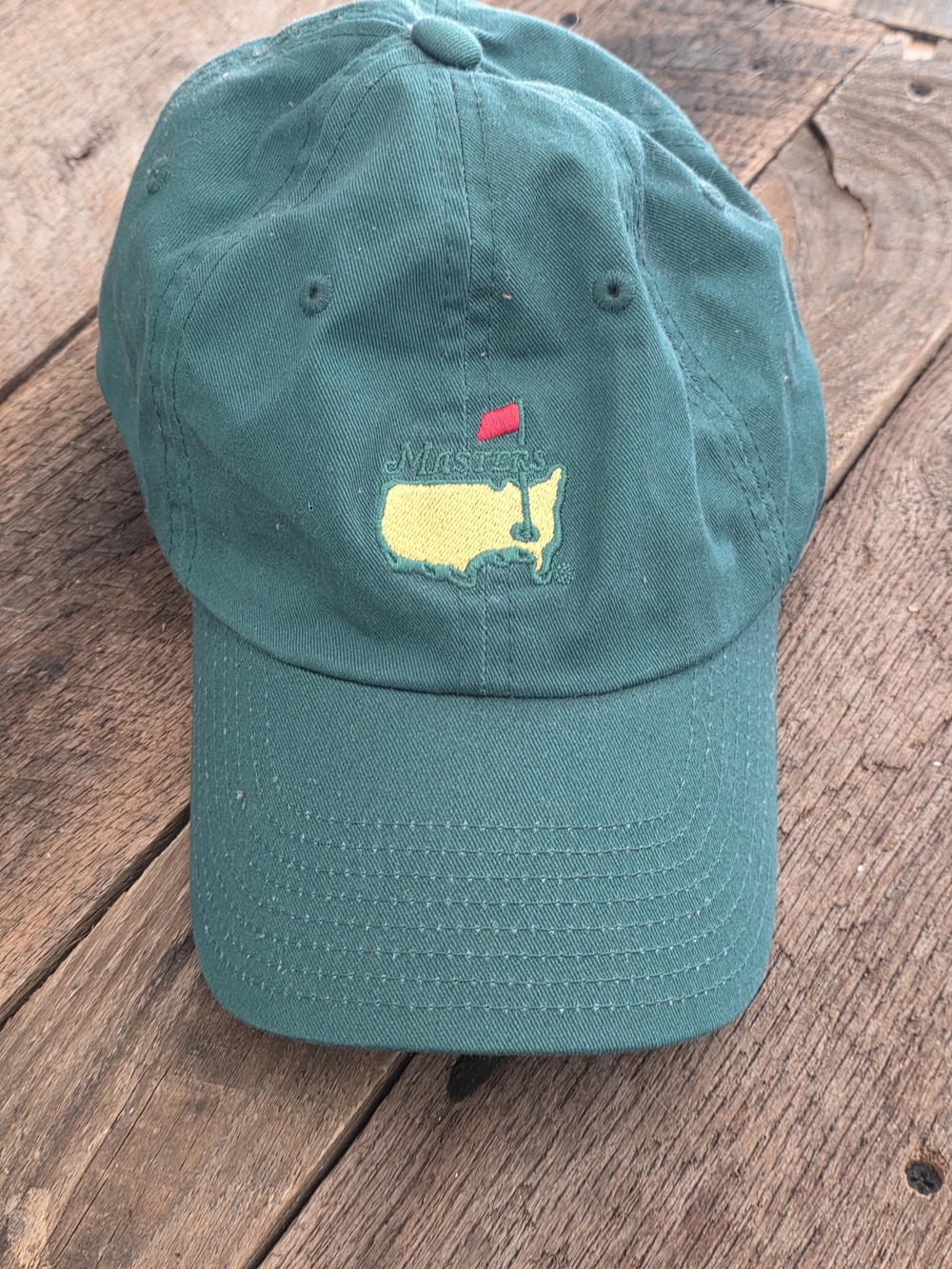 Masters Green Baseball Cap with Yellow Map and Red Flag logo